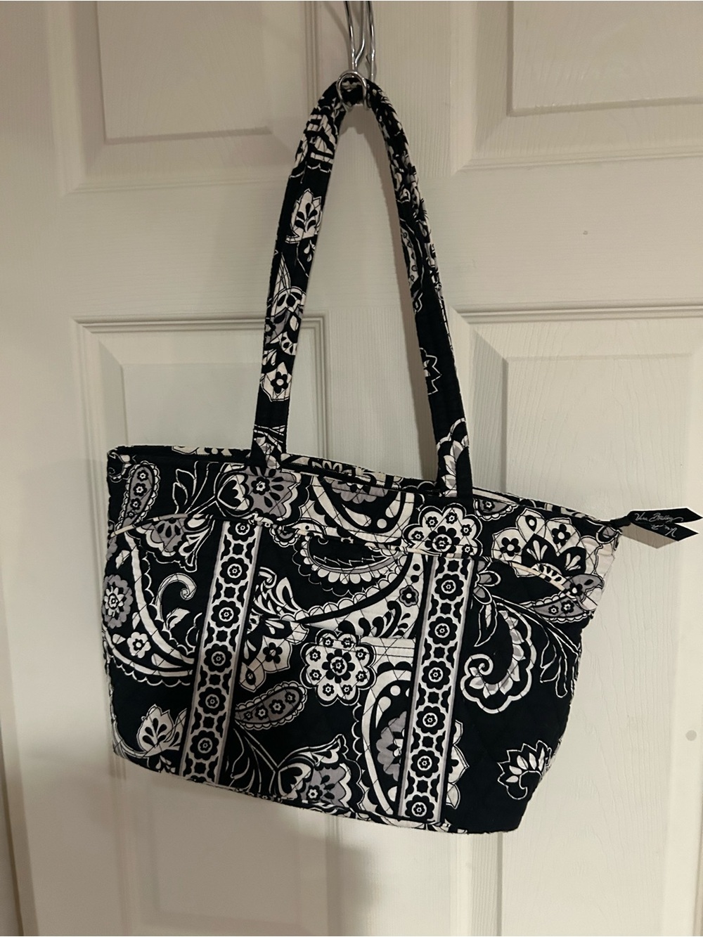 Vera Bradley Black & White Paisley Quilted Tote